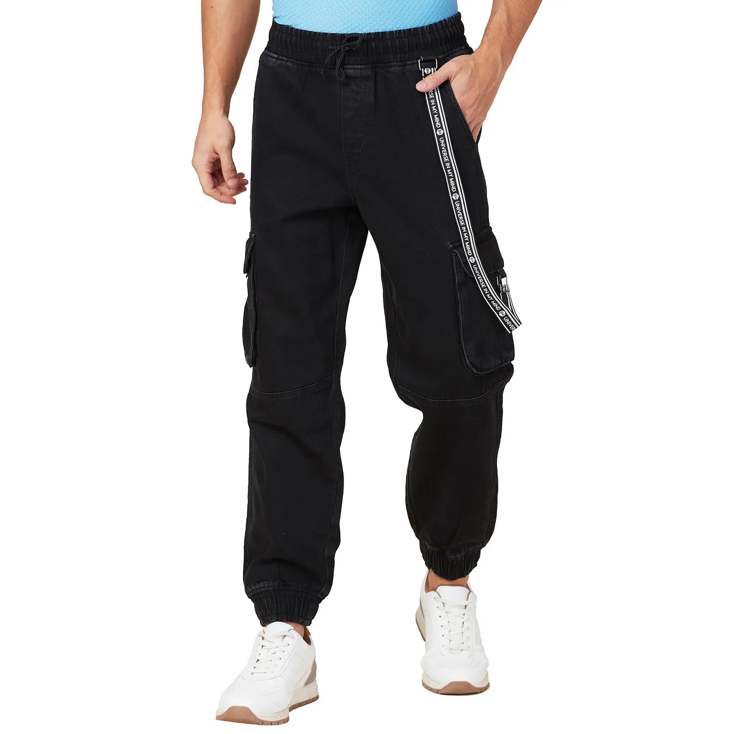 Being Human Clothing Men Black Solid Cargo