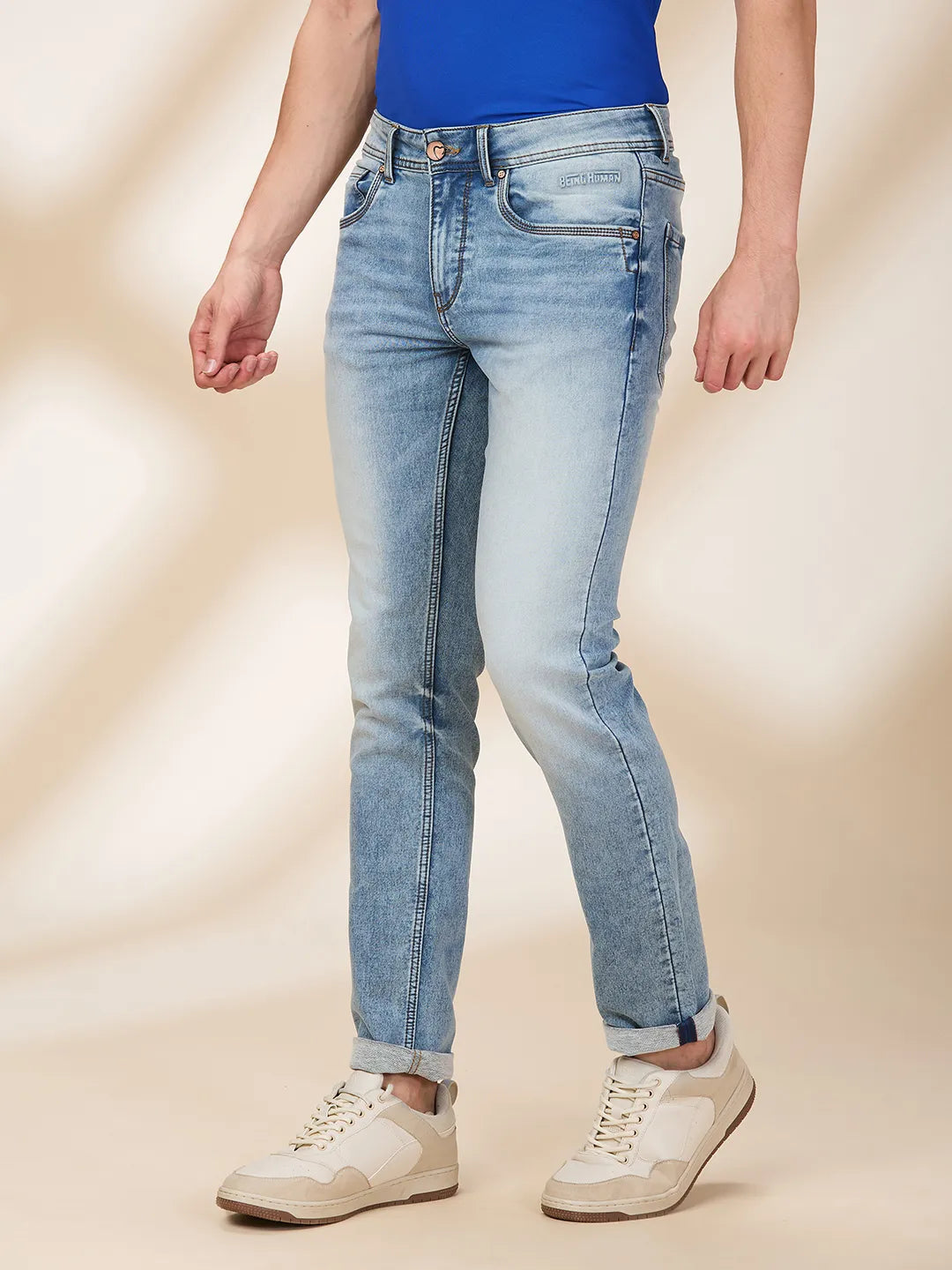 Being Human Clothing Men Blue Solid Jeans