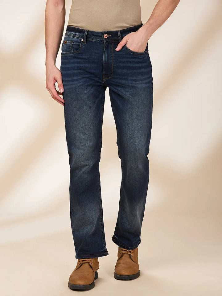 Blue Berylium-Boot Cut Fit Denims for Men by Being Human Clothing