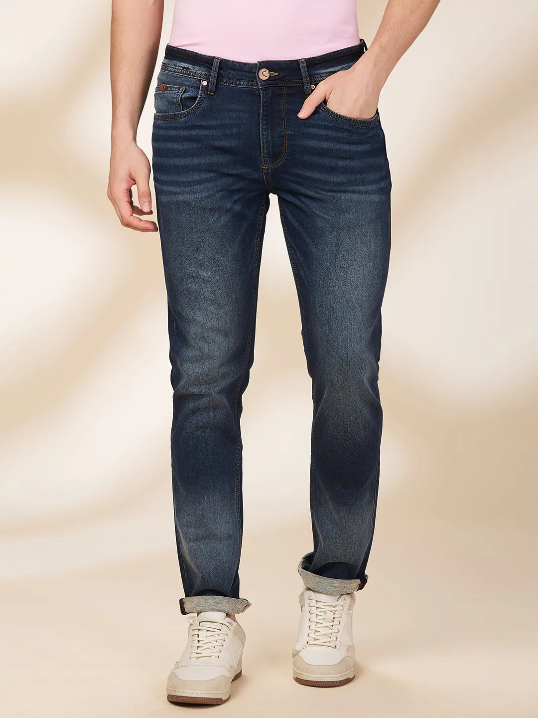 Mens-Bottom Denim Lt.Tone by Being Human Clothing