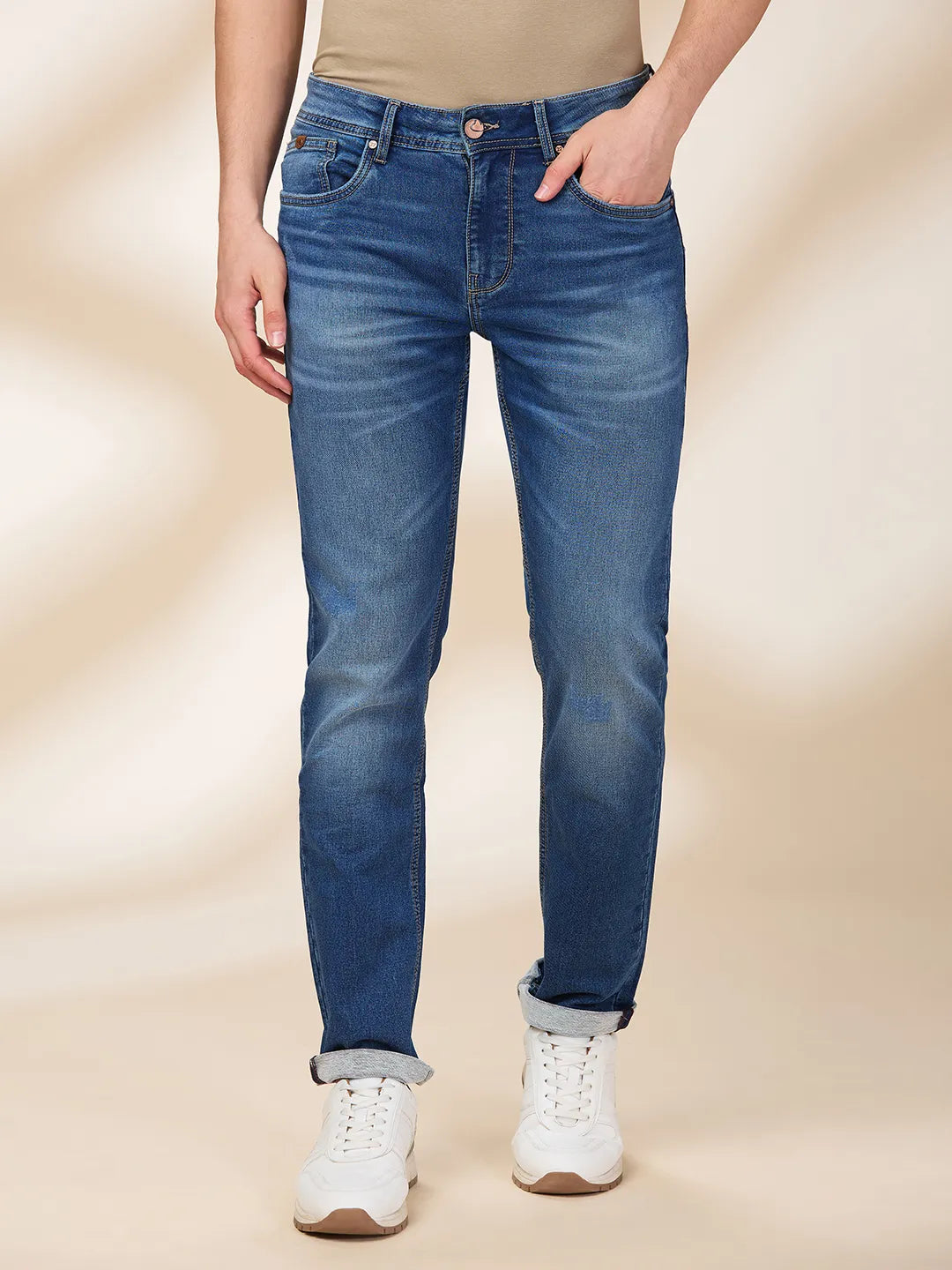 Being Human Clothing Men Blue Solid Jeans