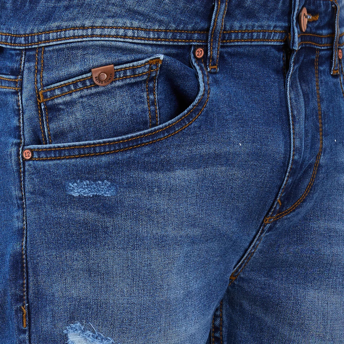 Being Human Clothing Men Blue Solid Jeans