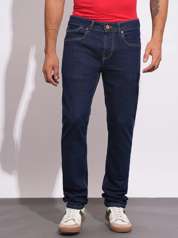 Blue Neon-Slim Fit Denims for Men by Being Human Clothing