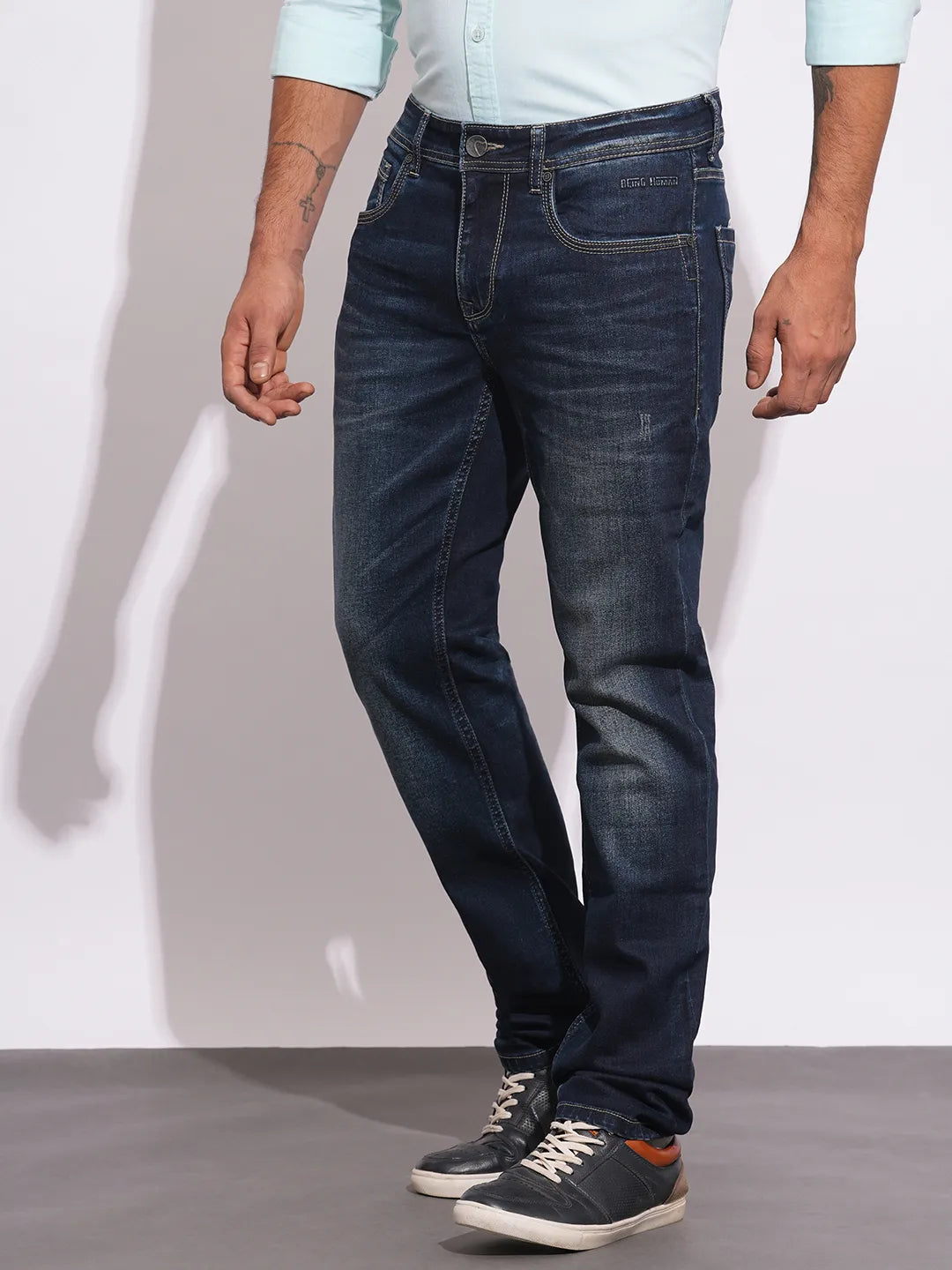 Being Human Clothing Mens-Bottom Denim Dk.Tone