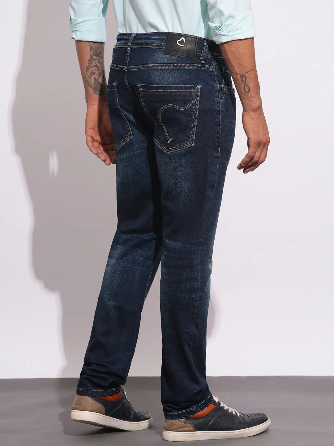 Being Human Clothing Mens-Bottom Denim Dk.Tone