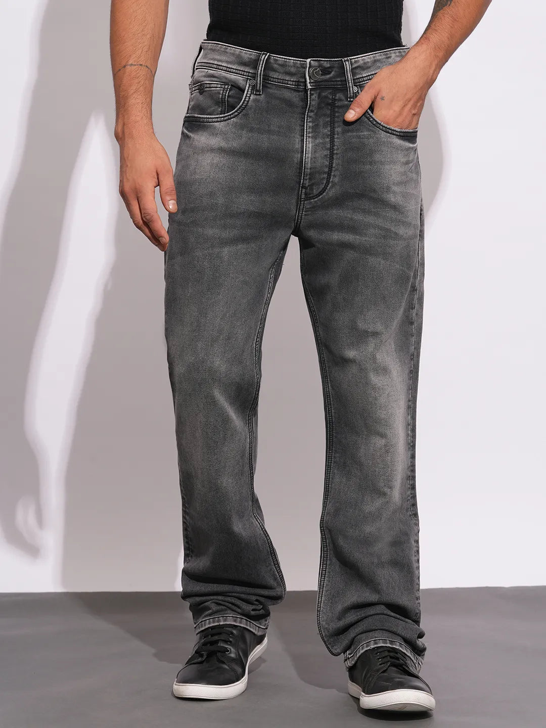 Men Blue Solid Jeans by Being Human Clothing