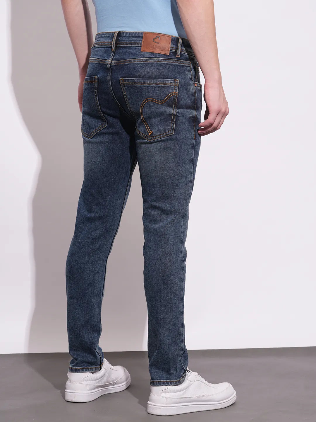 Mens-Bottom Denim Dk.Tone by Being Human Clothing