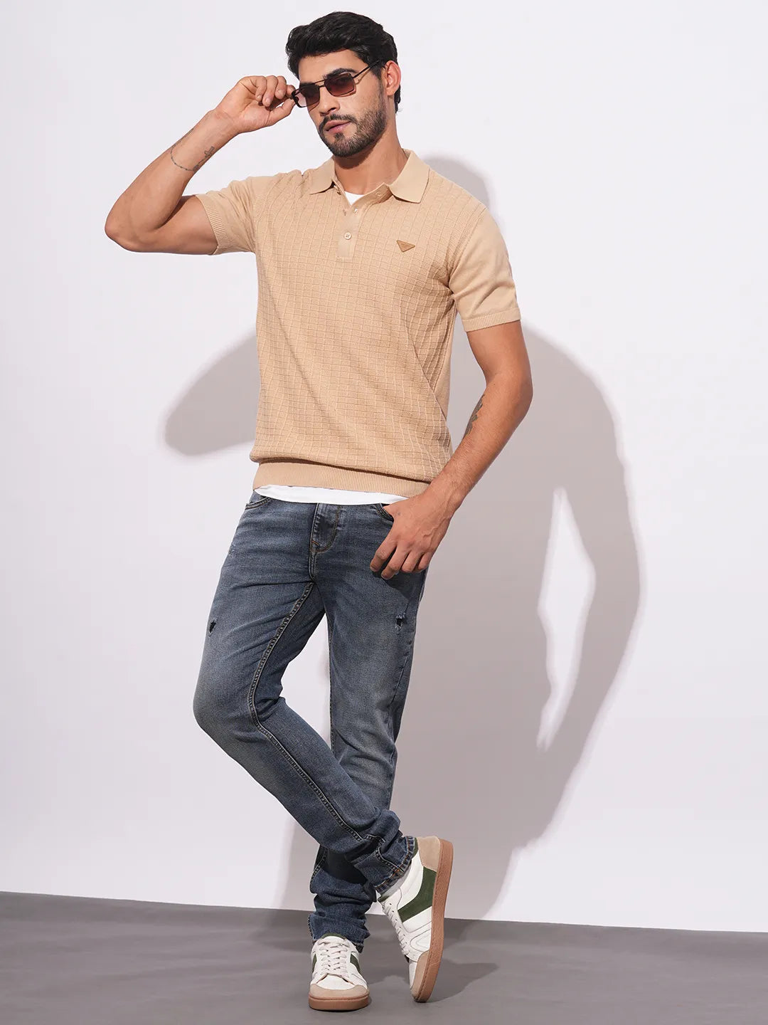 Mens-Bottom Denim Dk.Tone by Being Human Clothing