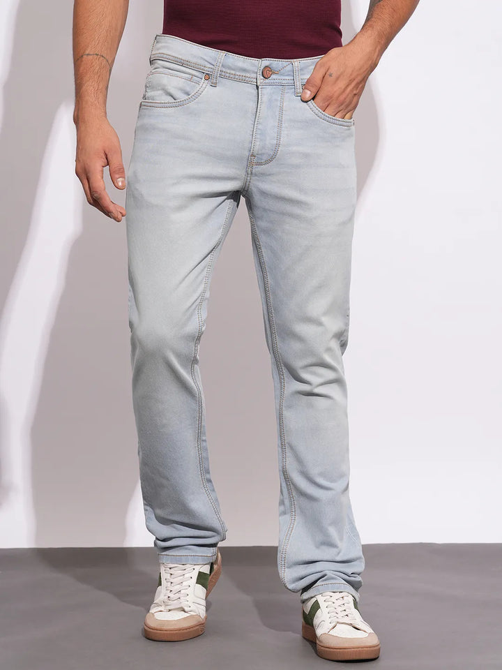 Blue Berylium-Boot Cut Fit Denims for Men by Being Human Clothing