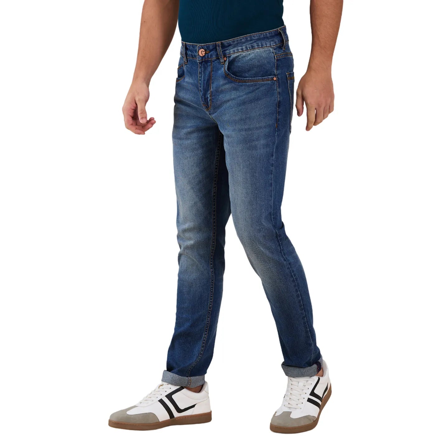 Blue Skinny Fit Denims For Men By Being Human Clothing