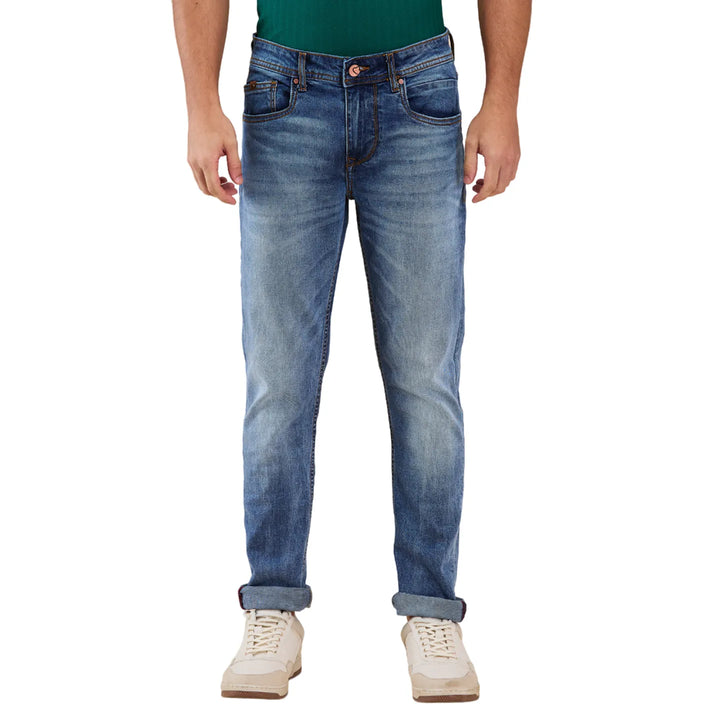 Blue Slim Fit Denims For Men By Being Human Clothing