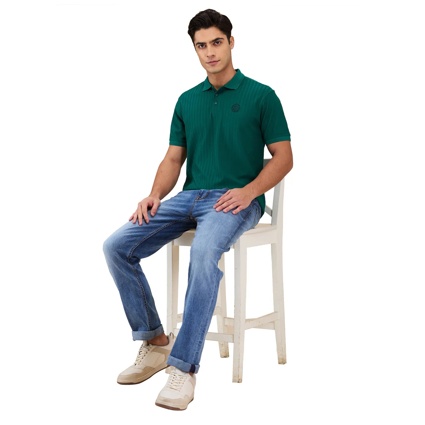 Men Blue Solid Jeans by Being Human Clothing