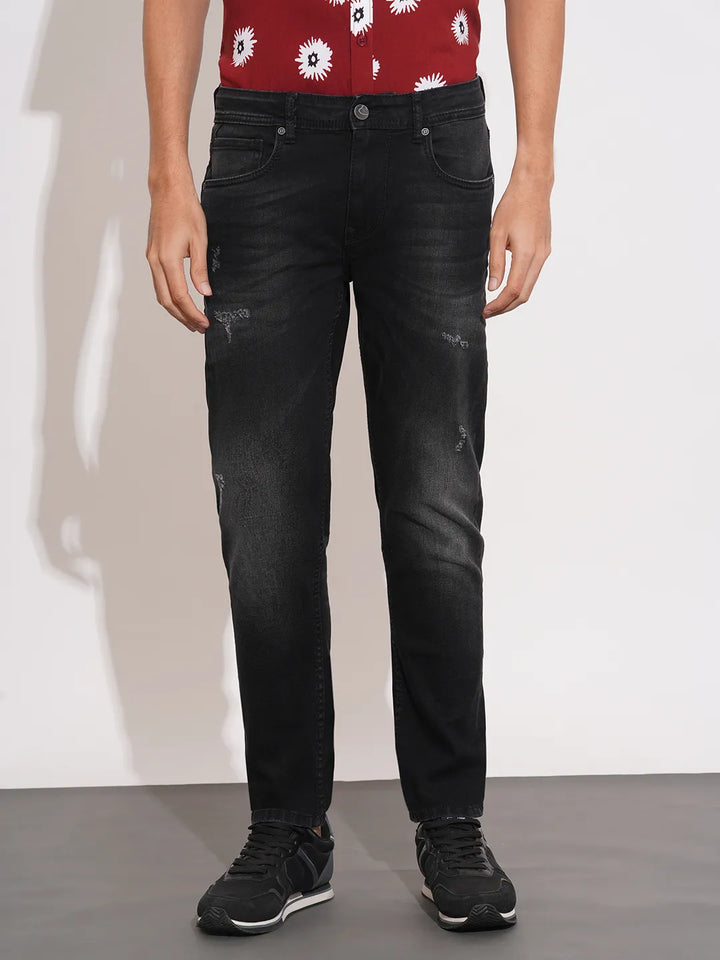 Black Helium-Skinny Fit Denims for Men