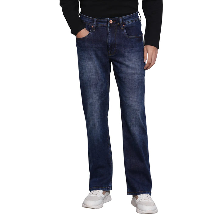 Blue Berylium-Boot Cut Fit Denims for Men by Being Human Clothing