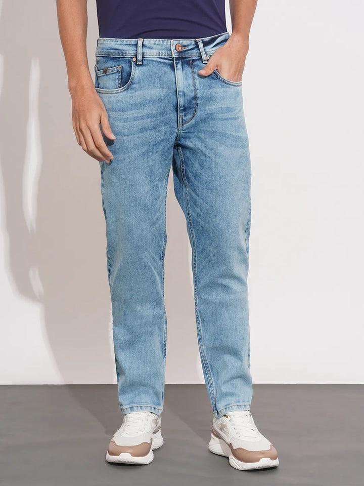 Blue Helium-Skinny Fit Denims for Men
