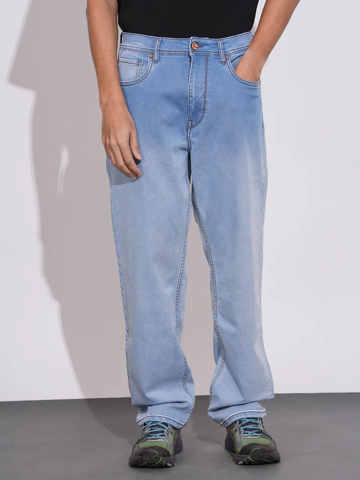 Blue Helium-Skinny Fit Denims for Men by Being Human Clothing