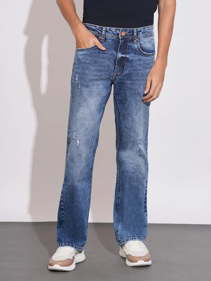 Blue Berylium-Boot Cut Fit Denims for Men by Being Human Clothing