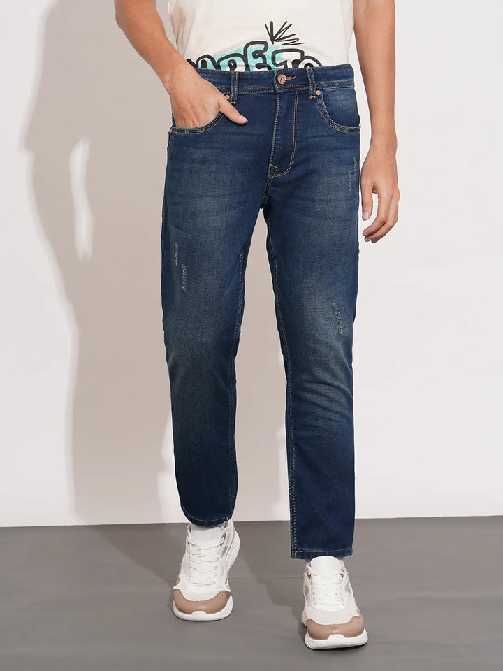 Blue Berylium-Boot Cut Fit Denims for Men by Being Human Clothing