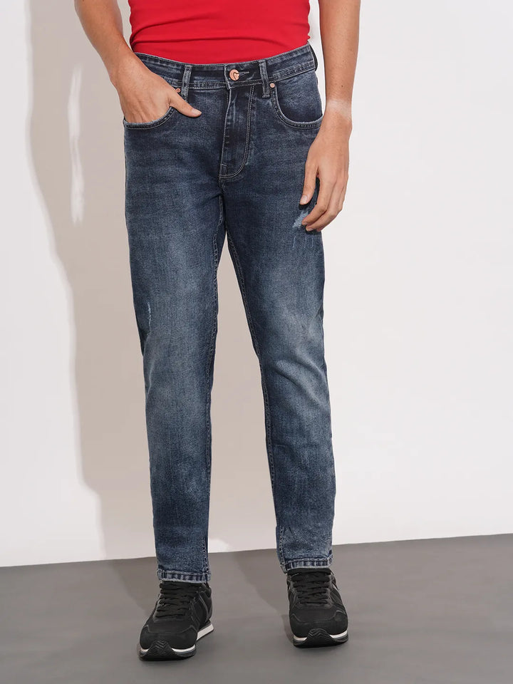 Dark Blue Skinny Fit Denims For Men By Being Human Clothing