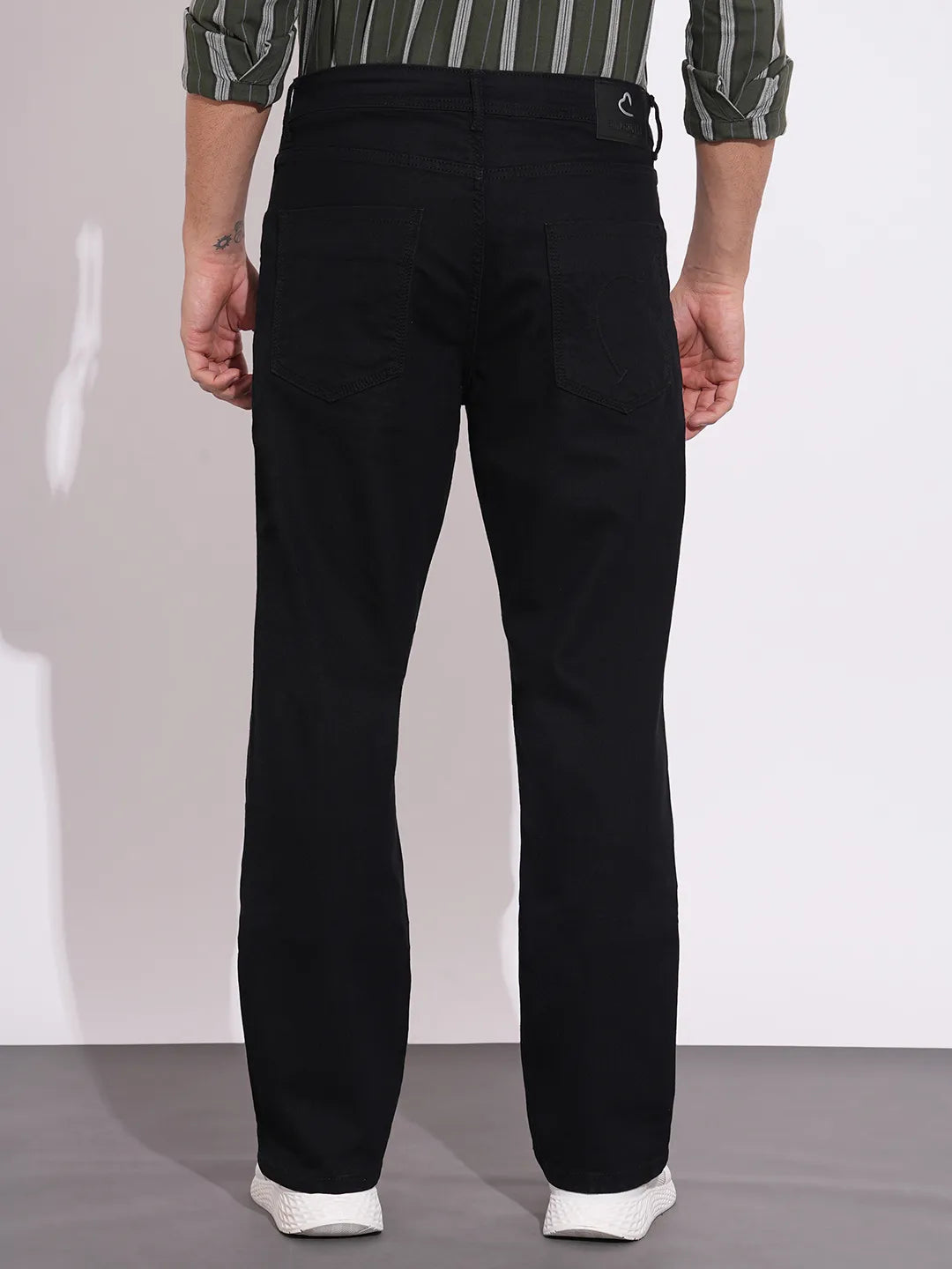 Men's Black Boot Cut Mid-Rise Jeans by Being Human Clothing