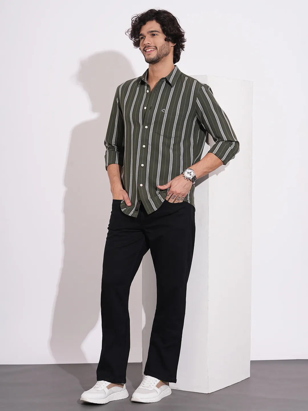 Men's Black Boot Cut Mid-Rise Jeans by Being Human Clothing