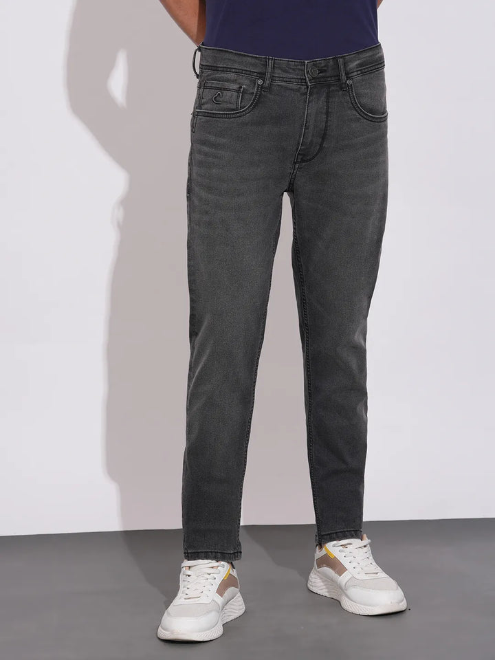 Grey Neon-Slim Fit Denims for Men by Being Human Clothing