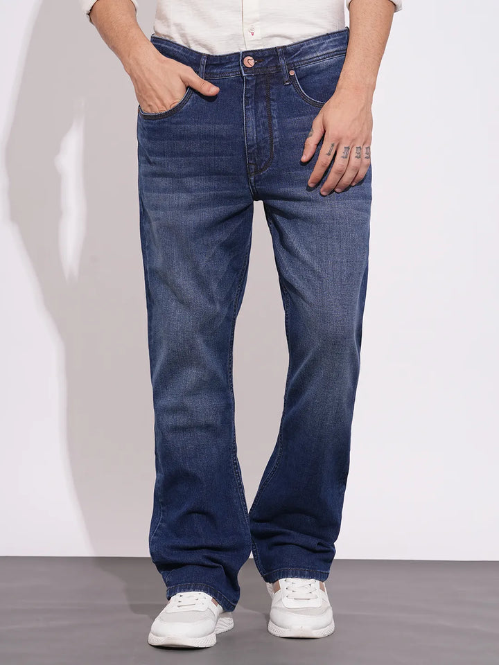 Blue Neon-Slim Fit Denims for Men by Being Human Clothing