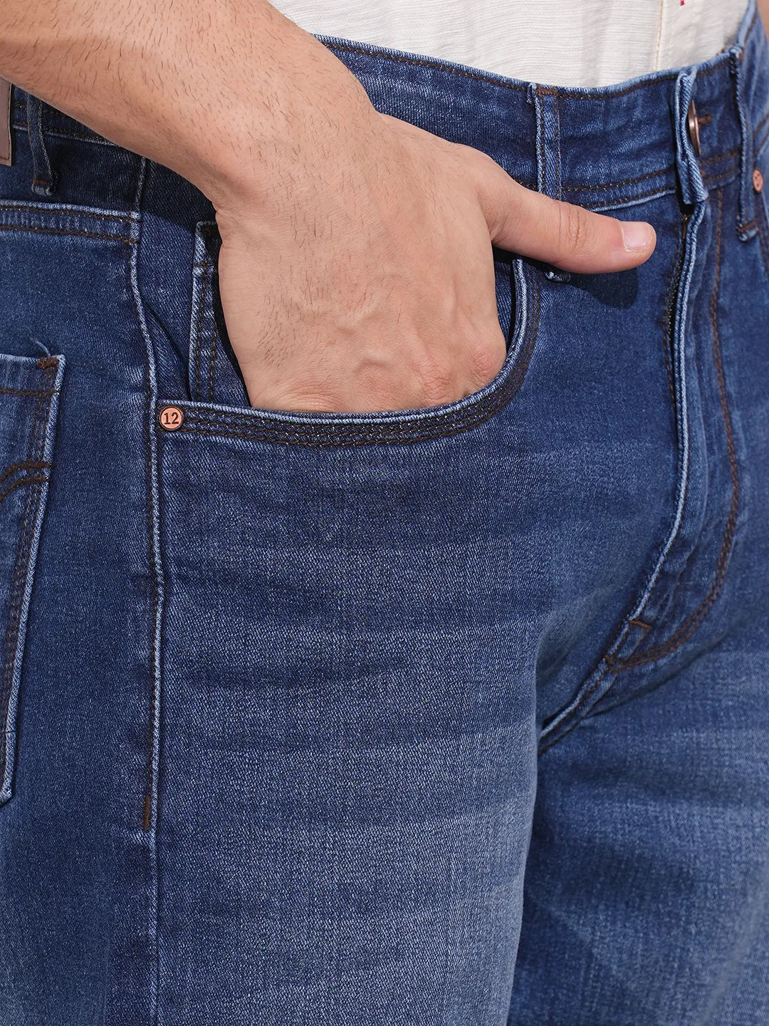 Men's Blue Mid-Rise Boot Cut Jeans by Being Human Clothing