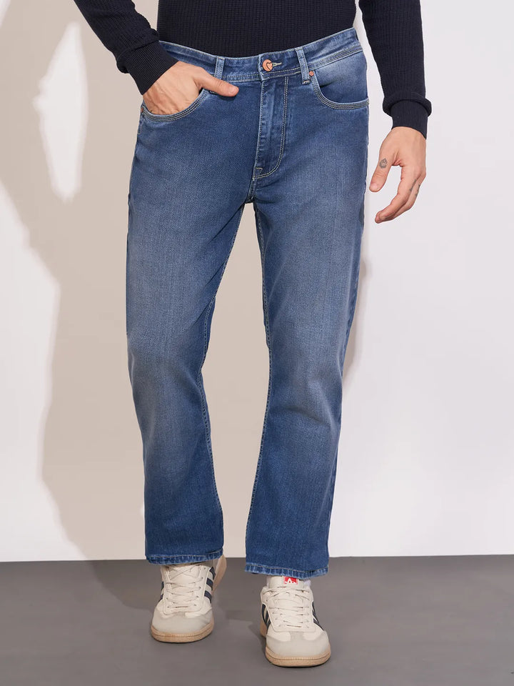 Blue Slim Fit Denims For Men By Being Human Clothing