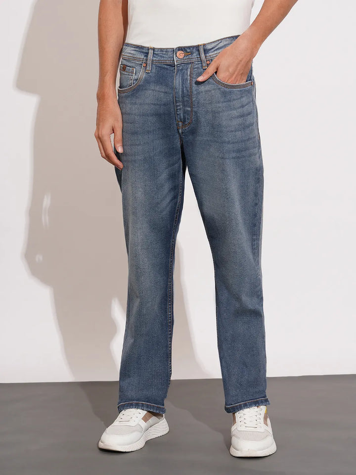 Blue Boot Cut Fit Denims For Men By Being Human Clothing