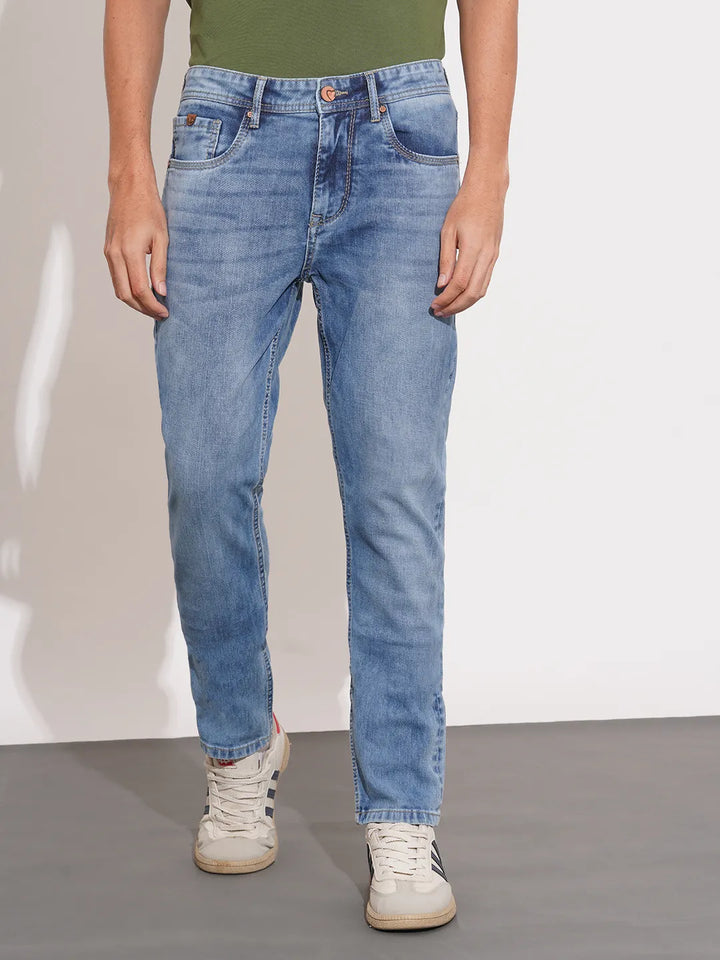 Blue Slim Fit Denims For Men By Being Human Clothing