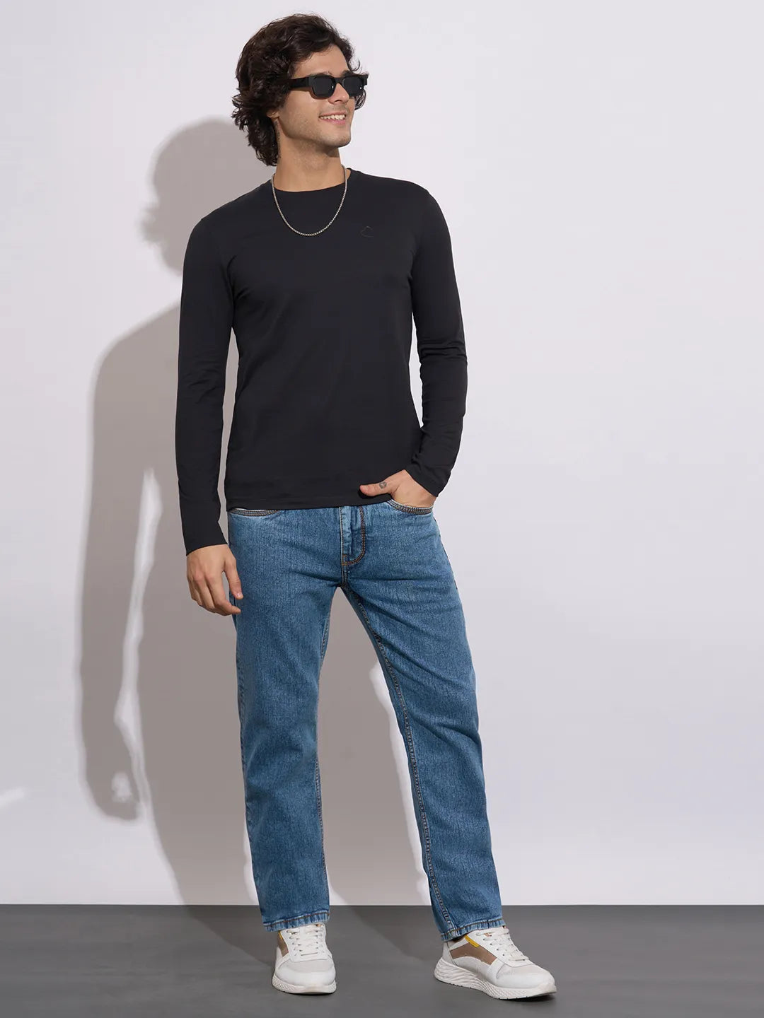 Men's Blue Straight Fit Light-Wash Jeans by Being Human Clothing