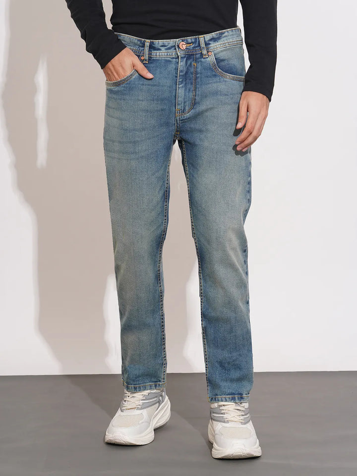 Blue Slim Fit Denims For Men By Being Human Clothing