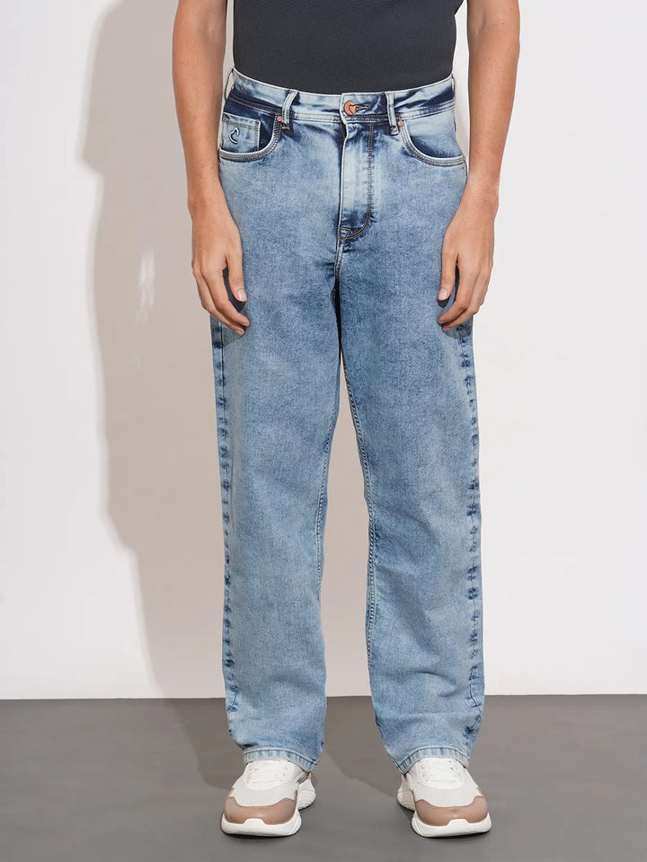 Light Blue Anti Fit Denims For Men By Being Human Clothing
