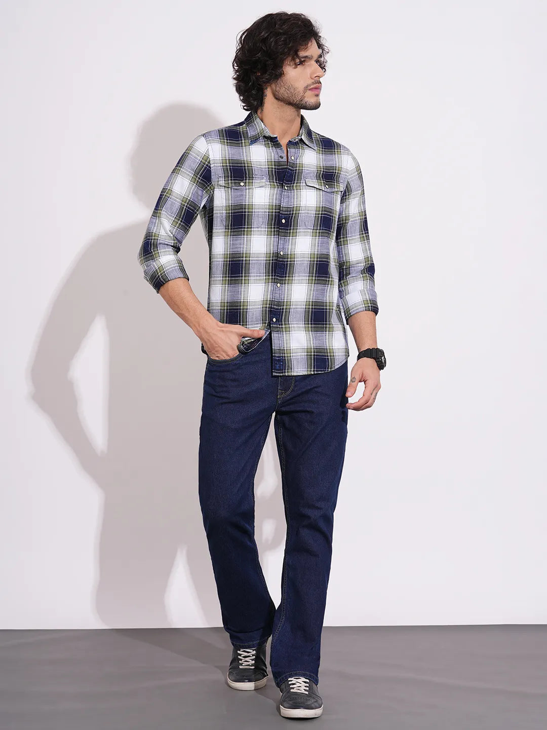 Being Human Men's Dark Blue Mid-Rise Boot Cut Jeans