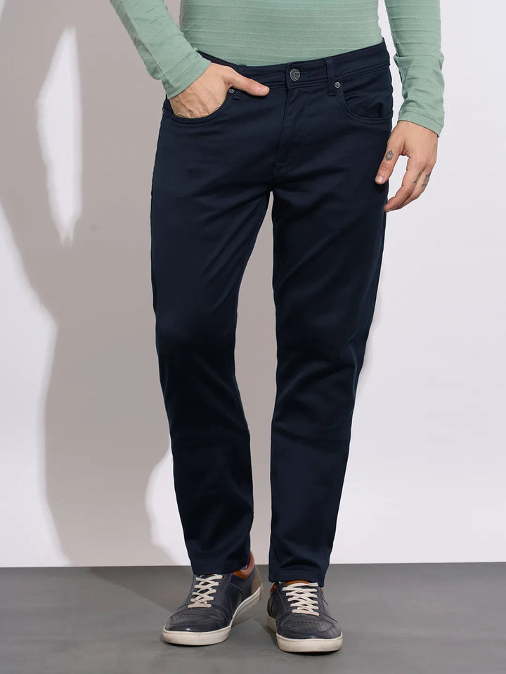 Navy Slim Fit Denims For Men By Being Human Clothing