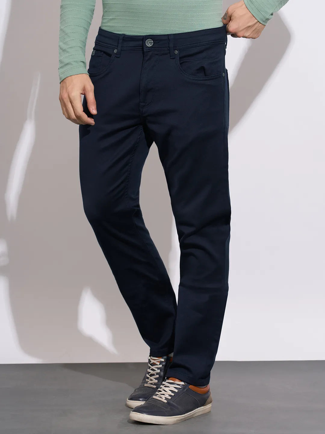 Being Human Men's Navy Slim Fit Mid-Rise Jeans