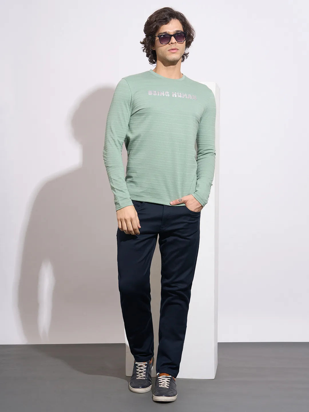 Being Human Men's Navy Slim Fit Mid-Rise Jeans