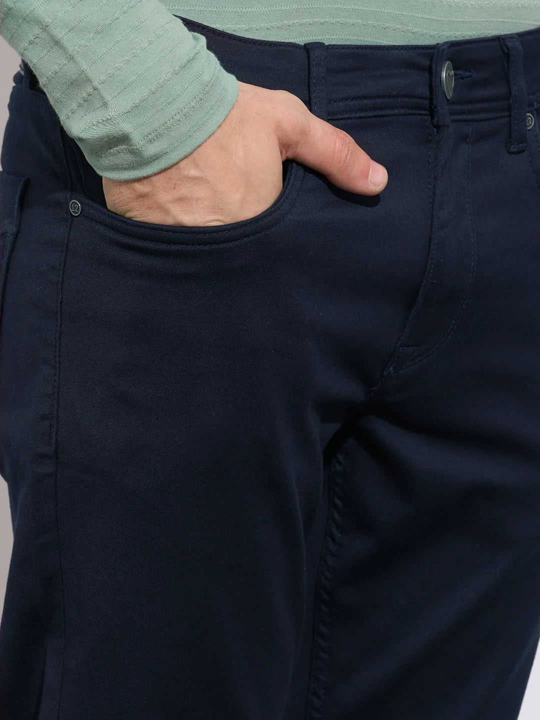 Being Human Men's Navy Slim Fit Mid-Rise Jeans