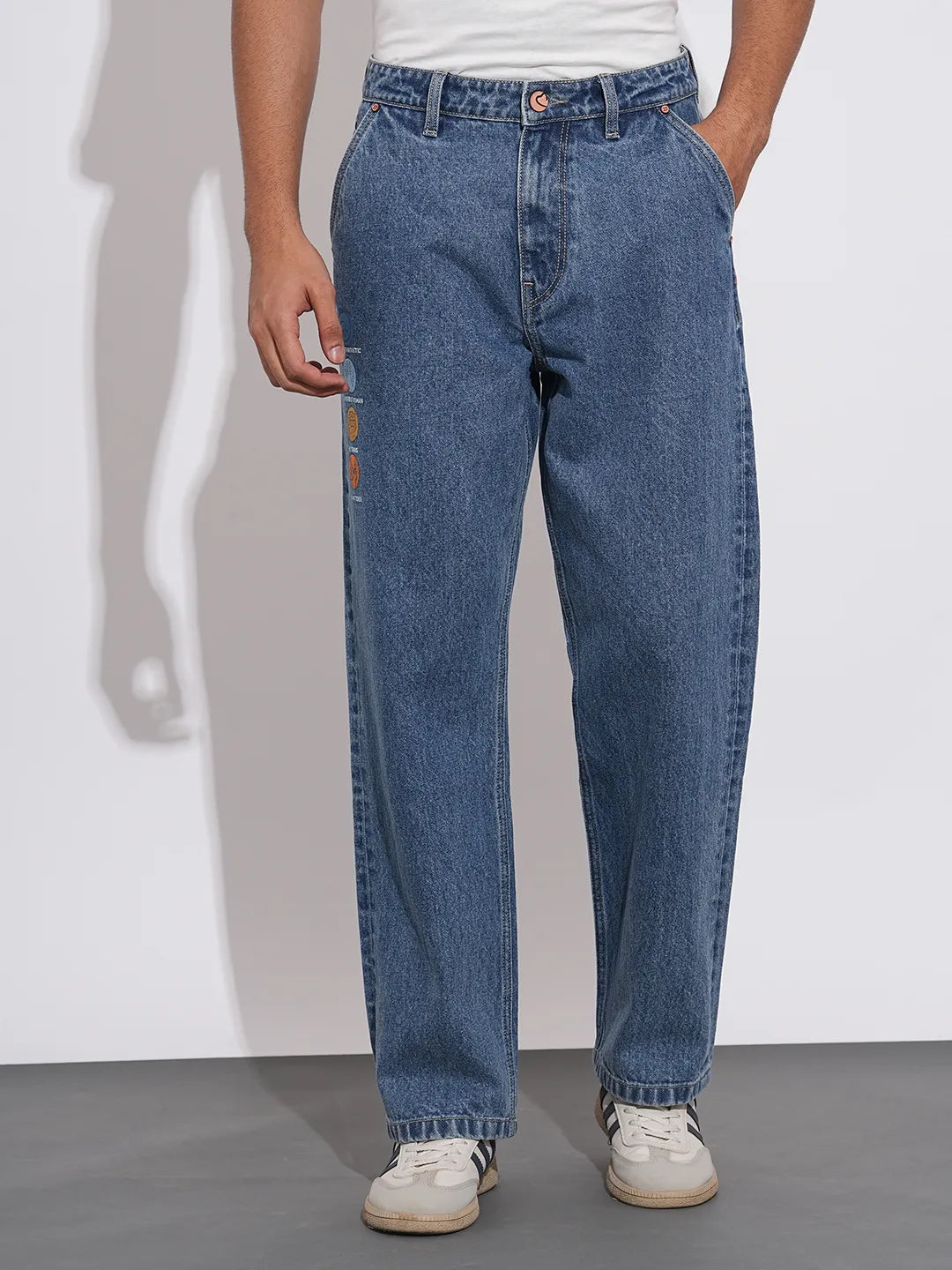 Fantastic Four Mid Rise Blue Straight-Fit Jeans By Being Human