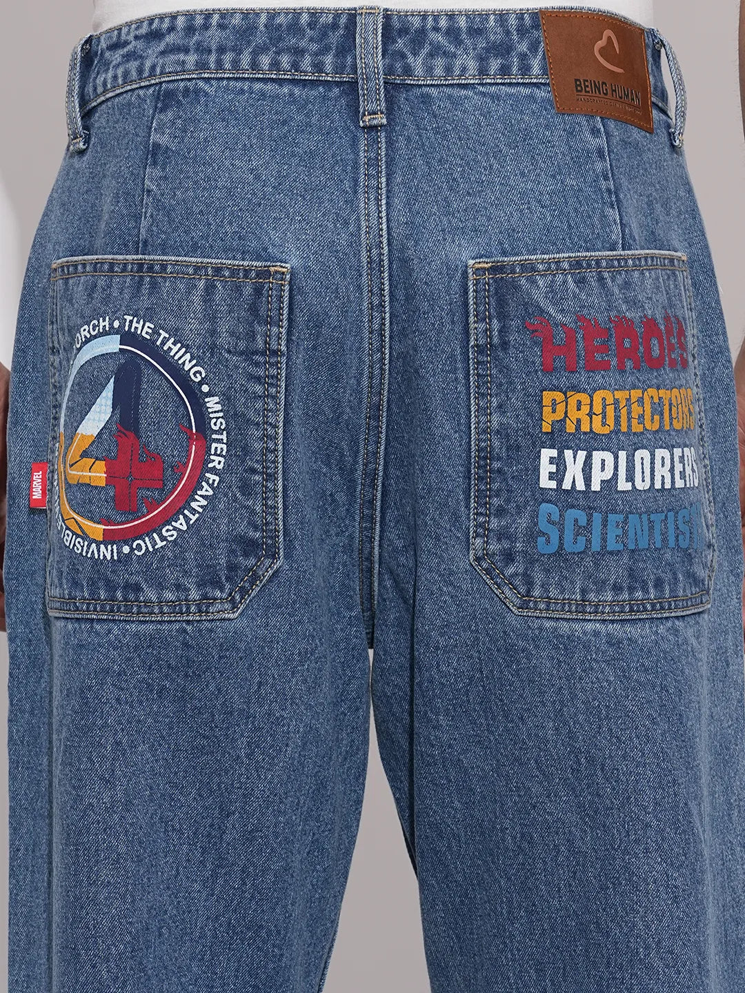 Fantastic Four Mid Rise Blue Straight-Fit Jeans By Being Human