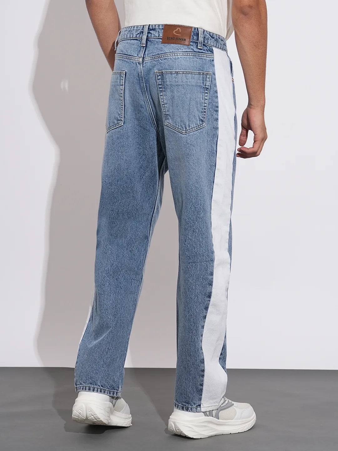 Fantastic Four Mid Rise Blue Jeans With Side Tape By Being Human