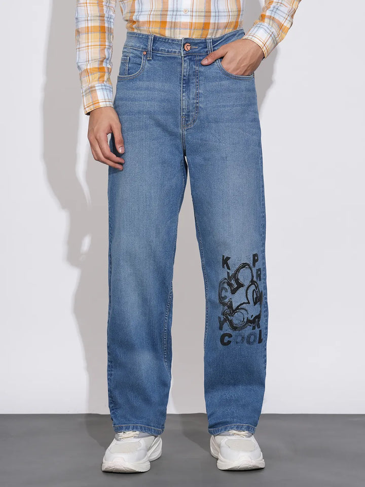 Blue Anti Fit Denims For Men By Being Human Clothing