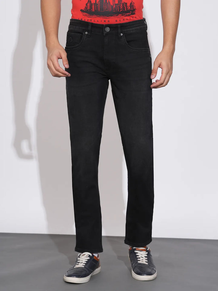 Black Slim Fit Denims For Men By Being Human Clothing