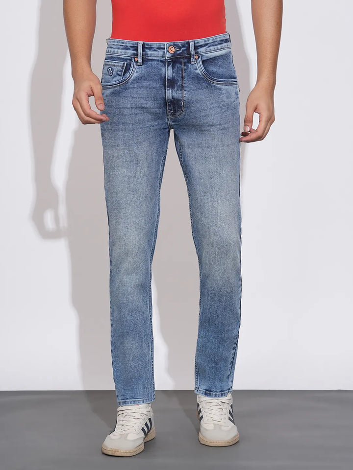 Blue Slim Fit Denims For Men By Being Human Clothing