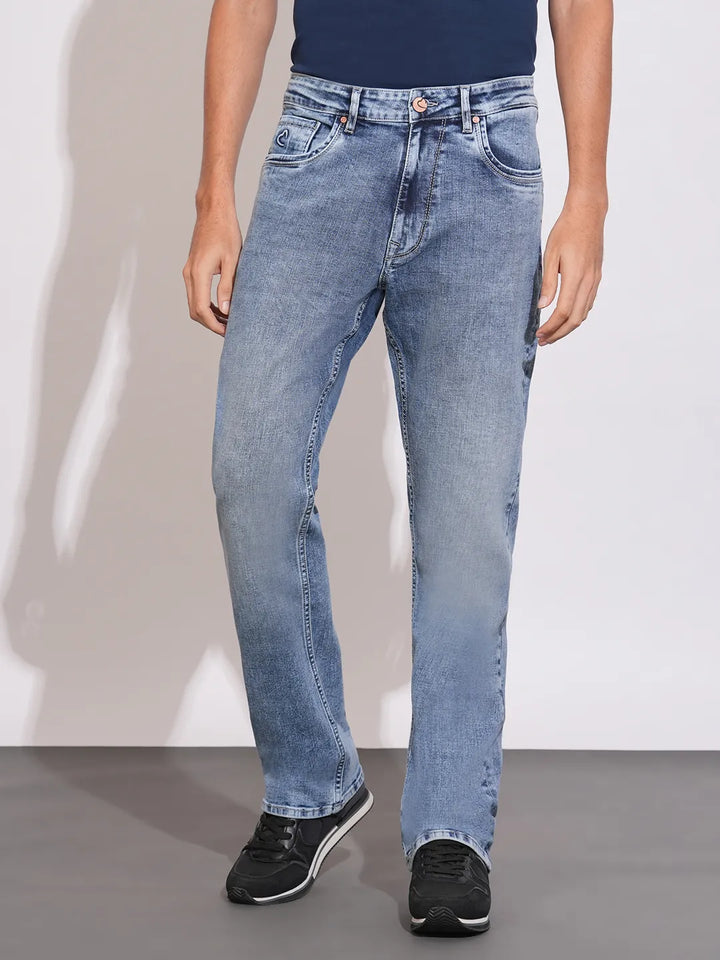 Blue Berylium-Boot Cut Fit Denims for Men by Being Human Clothing