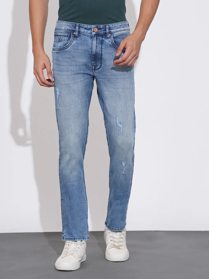 Blue Slim Fit Denims For Men By Being Human Clothing