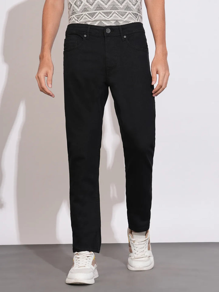 Black Slim Fit Denims For Men By Being Human Clothing