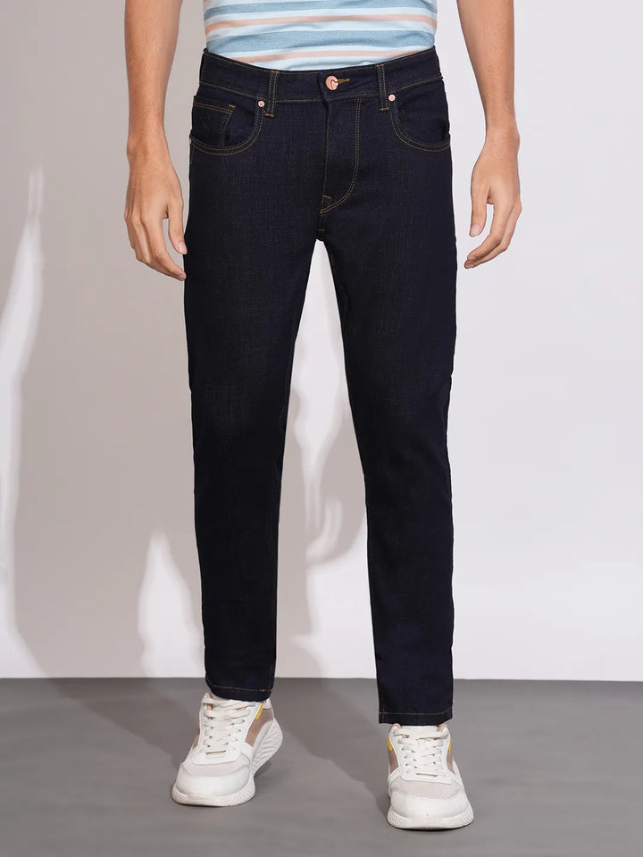 Blue Argon-Cropped Fit Denims for Men by Being Human Clothing