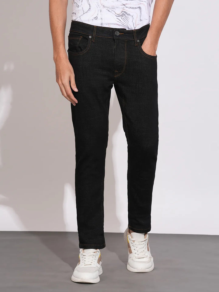 Black Helium-Skinny Fit Denims for Men by Being Human Clothing
